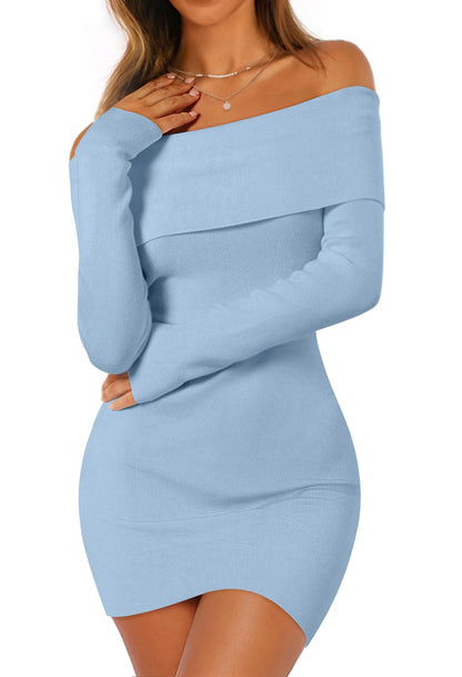 Sexy Off Shoulder Sweater Dress Bodycon Club Night Out