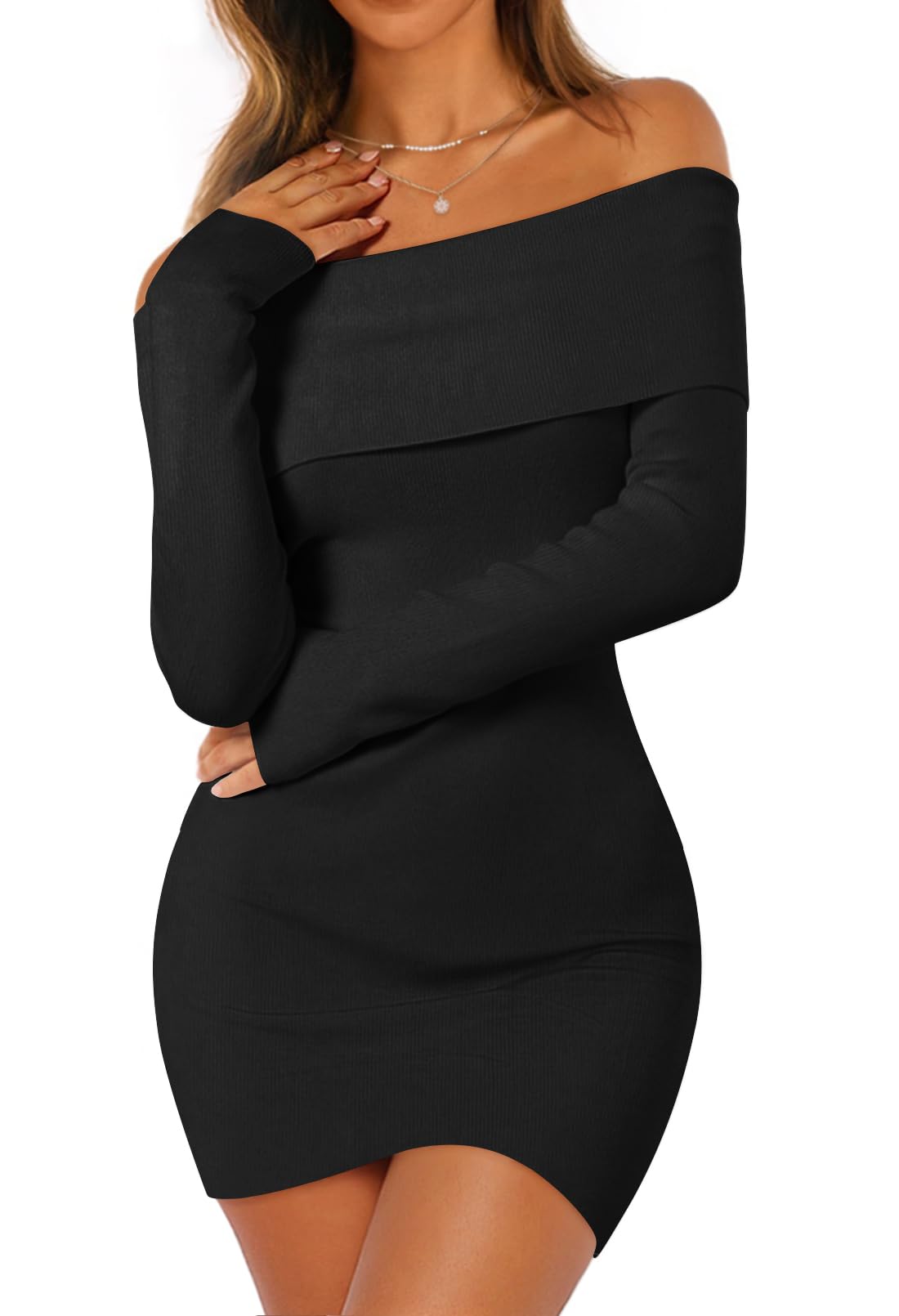 Sexy Off Shoulder Sweater Dress Bodycon Club Night Out