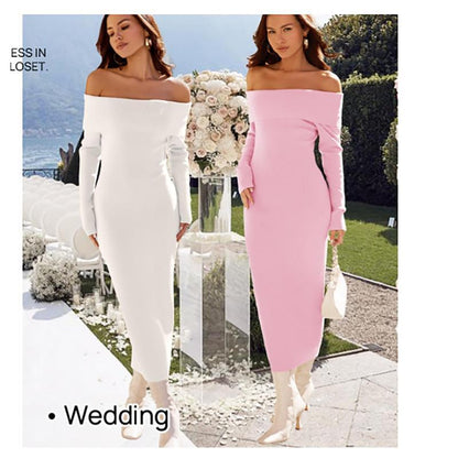 Sexy Off Shoulder Sweater Dress Bodycon Club Night Out